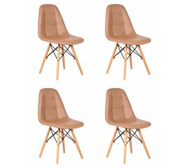 Набор 4 шт Стул обеденный DOBRIN BENNET, ножки светлый бук, коричневый, Вариант: ножки светлый бук, коричневый | Интернет магазин мебели и декора LifeDekor