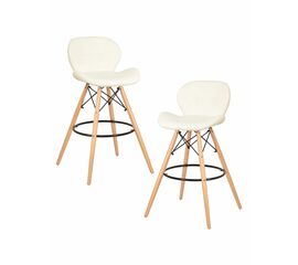 Набор 2 шт Стул барный DOBRIN BUTTERFLY BAR, ножки светлый бук, цвет кремовый, Вариант: ножки светлый бук, цвет кремовый | Интернет магазин мебели и декора LifeDekor