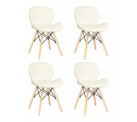 Набор 4 шт Стул обеденный DOBRIN BUTTERFLY, ножки светлый бук, цвет сиденья кремовый, Вариант: ножки светлый бук, цвет сиденья кремовый | Интернет магазин мебели и декора LifeDekor