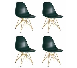 Набор 4 шт Стул обеденный DOBRIN DSR, ножки золотые, цвет тёмно-зеленый (G-13), Вариант: ножки золотые, цвет тёмно-зеленый (G-13) | Интернет магазин мебели и декора LifeDekor