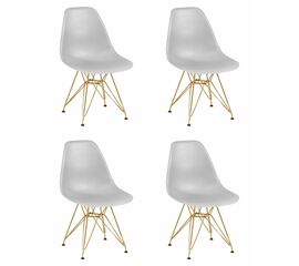 Набор 4 шт Стул обеденный DOBRIN DSR, ножки золотые, цвет светло-серый (GR-01), Вариант: ножки золотые, цвет светло-серый (GR-01) | Интернет магазин мебели и декора LifeDekor