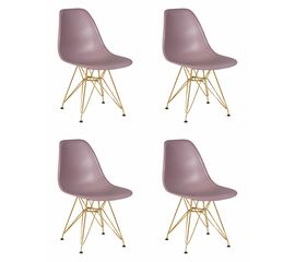 Набор 4 шт Стул обеденный DOBRIN DSR, ножки золотые, цвет сиреневый (P-04), Вариант: ножки золотые, цвет сиреневый (P-04) | Интернет магазин мебели и декора LifeDekor
