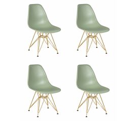 Набор 4 шт Стул обеденный DOBRIN DSR, ножки золотые, цвет мятный (NX-G-09), Вариант: ножки золотые, цвет мятный (NX-G-09) | Интернет магазин мебели и декора LifeDekor