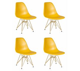 Набор 4 шт Стул обеденный DOBRIN DSR, ножки золотые, цвет горчичный (Y-03), Вариант: ножки золотые, цвет горчичный (Y-03) | Интернет магазин мебели и декора LifeDekor