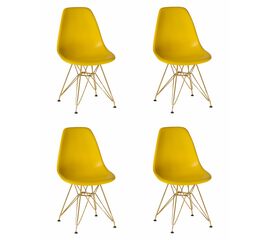 Набор 4 шт Стул обеденный DOBRIN DSR, ножки золотые, цвет жёлтый (Y-01), Вариант: ножки золотые, цвет жёлтый (Y-01) | Интернет магазин мебели и декора LifeDekor