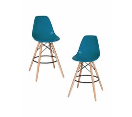Набор 2 шт Стул барный DOBRIN DSW BAR, ножки светлый бук, цвет сиденья морской волны (G-05), Вариант: ножки светлый бук, цвет сиденья морской волны (G-05) | Интернет магазин мебели и декора LifeDekor