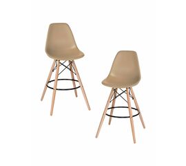 Набор 2 шт Стул барный DOBRIN DSW BAR, ножки светлый бук, цвет сиденья бежевый (GR-03), Вариант: ножки светлый бук, цвет сиденья бежевый (GR-03) | Интернет магазин мебели и декора LifeDekor