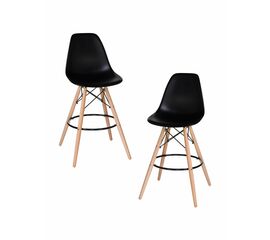 Набор 2 шт Стул барный DOBRIN DSW BAR, ножки светлый бук, цвет сиденья чёрный (B-03), Вариант: ножки светлый бук, цвет сиденья чёрный (B-03) | Интернет магазин мебели и декора LifeDekor