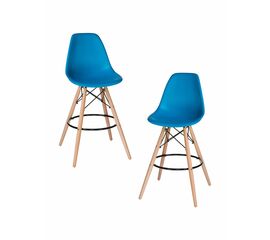 Набор 2 шт Стул барный DOBRIN DSW BAR, ножки светлый бук, цвет сиденья голубой (BE-02), Вариант: ножки светлый бук, цвет сиденья голубой (BE-02) | Интернет магазин мебели и декора LifeDekor