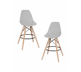 Набор 2 шт Стул барный DOBRIN DSW BAR, ножки светлый бук, цвет сиденья светло-серый (GR-01), Вариант: ножки светлый бук, цвет сиденья светло-серый (GR-01) | Интернет магазин мебели и декора LifeDekor