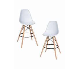 Набор 2 шт Стул барный DOBRIN DSW BAR, ножки светлый бук, цвет сиденья белый (W-02), Вариант: ножки светлый бук, цвет сиденья белый (W-02) | Интернет магазин мебели и декора LifeDekor