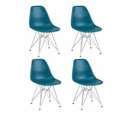 Набор 4 шт Стул обеденный DOBRIN DSR, ножки хром, цвет морской волны (G-05), Вариант: ножки хром, цвет морской волны (G-05) | Интернет магазин мебели и декора LifeDekor