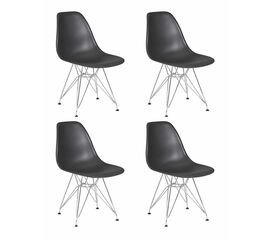 Набор 4 шт Стул обеденный DOBRIN DSR, ножки хром, цвет тёмно-серый (GR-04), Вариант: ножки хром, цвет тёмно-серый (GR-04) | Интернет магазин мебели и декора LifeDekor