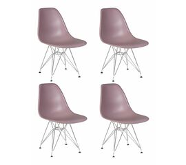 Набор 4 шт Стул обеденный DOBRIN DSR, ножки хром, цвет сиреневый (P-04), Вариант: ножки хром, цвет сиреневый (P-04) | Интернет магазин мебели и декора LifeDekor