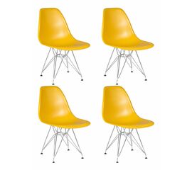 Набор 4 шт Стул обеденный DOBRIN DSR, ножки хром, цвет горчичный (Y-03), Вариант: ножки хром, цвет горчичный (Y-03) | Интернет магазин мебели и декора LifeDekor