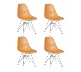 Набор 4 шт Стул обеденный DOBRIN DSR, ножки хром, цвет персиковый (NX-Y-06), Вариант: ножки хром, цвет персиковый (NX-Y-06) | Интернет магазин мебели и декора LifeDekor