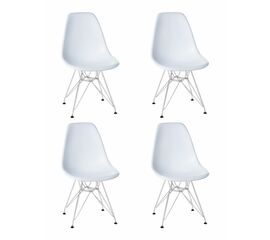 Набор 4 шт Стул обеденный DOBRIN DSR, ножки хром, цвет белый (W-02), Вариант: ножки хром, цвет белый (W-02) | Интернет магазин мебели и декора LifeDekor