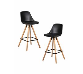 Набор 2 шт Стул полубарный DOBRIN RONNI, ножки светлый бук, черный (B-03), Вариант: ножки светлый бук, черный (B-03) | Интернет магазин мебели и декора LifeDekor