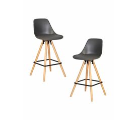 Набор 2 шт Стул полубарный DOBRIN RONNI, ножки светлый бук, тёмно-серый (GR-04), Вариант: ножки светлый бук, тёмно-серый (GR-04) | Интернет магазин мебели и декора LifeDekor