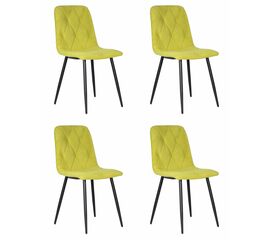 Набор 4 шт Стул обеденный DOBRIN CHILLY ROMBO, Лайм Simple 14, основание черное, Вариант: Лайм Simple 14, основание черное | Интернет магазин мебели и декора LifeDekor
