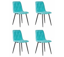 Набор 4 шт Стул обеденный DOBRIN CHILLY ROMBO, Тиффани Simple 51, основание черное, Вариант: Тиффани Simple 51, основание черное | Интернет магазин мебели и декора LifeDekor