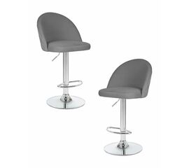 Набор 2 шт Стул барный DOBRIN MILANA, серый велюр (MJ9-75), Вариант: серый велюр (MJ9-75) | Интернет магазин мебели и декора LifeDekor