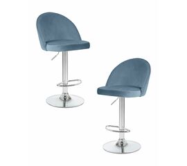 Набор 2 шт Стул барный DOBRIN MILANA, пудрово-голубой велюр (MJ9-74), Вариант: пудрово-голубой велюр (MJ9-74) | Интернет магазин мебели и декора LifeDekor