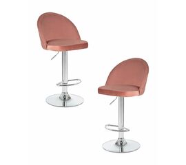 Набор 2 шт Стул барный DOBRIN MILANA, пудрово-розовый велюр (MJ9-32), Вариант: пудрово-розовый велюр (MJ9-32) | Интернет магазин мебели и декора LifeDekor