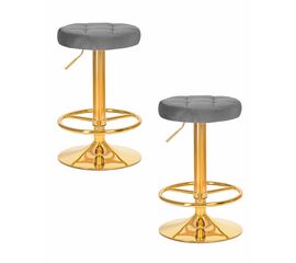 Набор 2 шт Табурет барный DOBRIN BRUNO GOLD, серый велюр (MJ9-75), Вариант: серый велюр (MJ9-75) | Интернет магазин мебели и декора LifeDekor