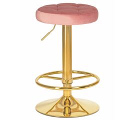 Набор 2 шт Табурет барный DOBRIN BRUNO GOLD, пудрово-розовый велюр (MJ9-32), Вариант: пудрово-розовый велюр (MJ9-32) | Интернет магазин мебели и декора LifeDekor