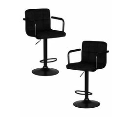 Набор 2 шт Стул барный DOBRIN KRUGER ARM BLACK, черный вельвет (LAR-E2041-52), Вариант: черный вельвет (LAR-E2041-52) | Интернет магазин мебели и декора LifeDekor
