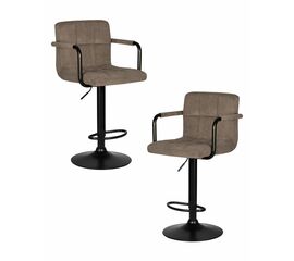 Набор 2 шт Стул барный DOBRIN KRUGER ARM BLACK, какао вельвет (LAR-E2041-05), Вариант: какао вельвет (LAR-E2041-05) | Интернет магазин мебели и декора LifeDekor