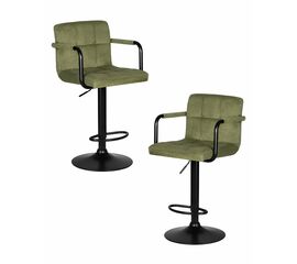 Набор 2 шт Стул барный DOBRIN KRUGER ARM BLACK, зеленый вельвет (LAR-E2041-7), Вариант: зеленый вельвет (LAR-E2041-7) | Интернет магазин мебели и декора LifeDekor