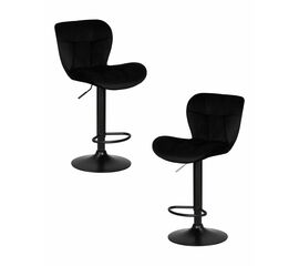 Набор 2 шт Стул барный DOBRIN BARNY BLACK, черный велюр (MJ9-101), Вариант: черный велюр (MJ9-101) | Интернет магазин мебели и декора LifeDekor