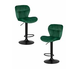 Набор 2 шт Стул барный DOBRIN BARNY BLACK, зеленый велюр (MJ9-88), Вариант: зеленый велюр (MJ9-88) | Интернет магазин мебели и декора LifeDekor