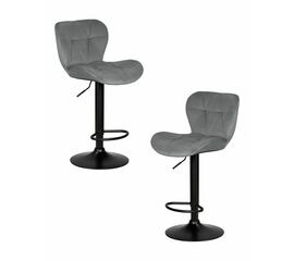 Набор 2 шт Стул барный DOBRIN BARNY BLACK, серый велюр (MJ9-75), Вариант: серый велюр (MJ9-75) | Интернет магазин мебели и декора LifeDekor