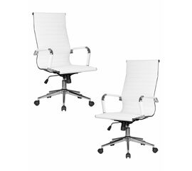 Набор 2 шт Офисное кресло для руководителей DOBRIN CLARK SIMPLE, белый, Вариант: белый | Интернет магазин мебели и декора LifeDekor