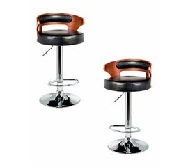 Набор 2 шт Стул барный DOBRIN FRED, коричневое дерево, чёрный, Вариант: коричневое дерево, чёрный | Интернет магазин мебели и декора LifeDekor