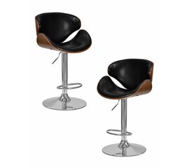 Набор 2 шт Стул барный DOBRIN KARTER, коричневое дерево, чёрный, Вариант: коричневое дерево, чёрный | Интернет магазин мебели и декора LifeDekor