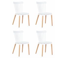 Набор 4 шт Стул обеденный DOBRIN THEO, ножки светлый бук, цвет белый (W-02), Вариант: ножки светлый бук, цвет белый (W-02) | Интернет магазин мебели и декора LifeDekor
