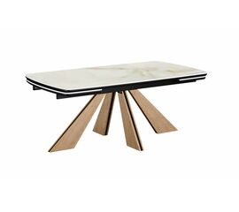 Стол DikLine DKP180 Керамика Ostra Bianco (мрамор глянец белый)/подстолье черное/опоры галифакс (2 уп.) | Интернет магазин мебели и декора LifeDekor