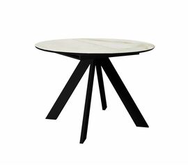 Стол DikLine SKC100 d1000 Керамика глянец Ostra Bianco (мрамор глянец белый)/подстолье черное/опоры черные | Интернет магазин мебели и декора LifeDekor