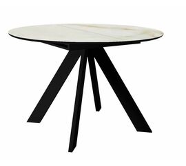 Стол DikLine SKC110 d1100 Керамика глянец Ostra Bianco (мрамор глянец белый)/подстолье черное/опоры черные | Интернет магазин мебели и декора LifeDekor