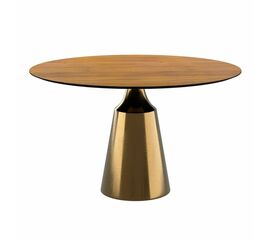 Стол круглый Lucas 120, шпон / опора золото | Интернет магазин мебели и декора LifeDekor