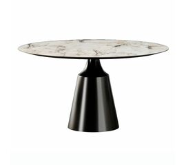 Стол круглый Lucas 120, керамика глянцевая, белая / опора черная | Интернет магазин мебели и декора LifeDekor