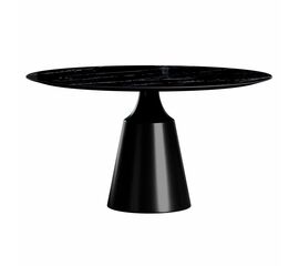 Стол круглый Lucas 120, керамика глянцевая, черная / опора черная | Интернет магазин мебели и декора LifeDekor