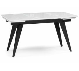 Стол стеклянный Элис 140(200)х80 белый / черный | Интернет магазин мебели и декора LifeDekor