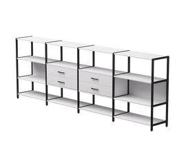 Набор стеллажных систем №4 Everprof EVO 3245x385x1120 Белый/Черный | Интернет магазин мебели и декора LifeDekor