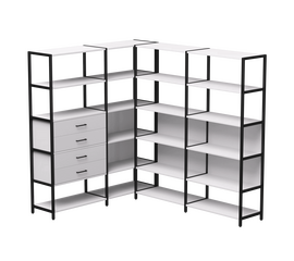 Набор стеллажных систем №17 Everprof EVO 1635x2020x1840 Белый/Черный | Интернет магазин мебели и декора LifeDekor