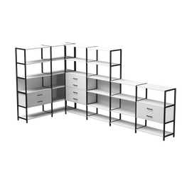 Набор стеллажных систем №18 Everprof EVO 1635x3630x1840 Белый/Черный | Интернет магазин мебели и декора LifeDekor